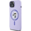 Karl Lagerfeld Silicone Karl&Choupette Heads Ring MagSafe iPhone 15 Case - Purple - (KF002215-0)