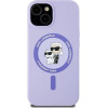 Karl Lagerfeld Silicone Karl&Choupette Heads Ring MagSafe iPhone 15 Case - Purple - (KF002215-0)