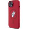 Karl Lagerfeld Silicone Karl&Choupette Heads Ring MagSafe iPhone 15 Case - Red - (KF002570-0)