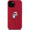 Karl Lagerfeld Silicone Karl&Choupette Heads Ring MagSafe iPhone 15 Case - Red - (KF002570-0)