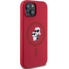 Karl Lagerfeld Silicone Karl&Choupette Heads Ring MagSafe iPhone 15 Case - Red - (KF002570-0)