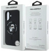 Karl Lagerfeld Silicone Karl&Choupette Heads Ring MagSafe iPhone 16 Case - Black - (KF002206-0)