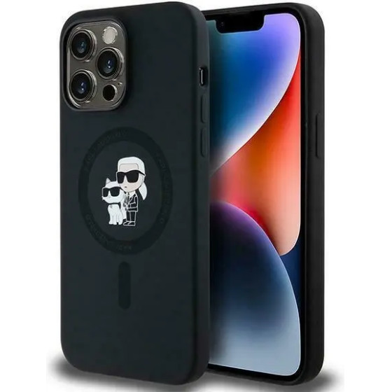 Karl Lagerfeld Silicone Karl&Choupette MagSafe case for iPhone 14 Pro - black - (KF002056-0)