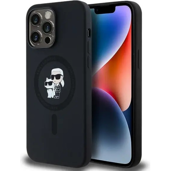 Karl Lagerfeld Silicone Karl&Choupette MagSafe case for iPhone 14 Pro Max - black - (KF002057-0)