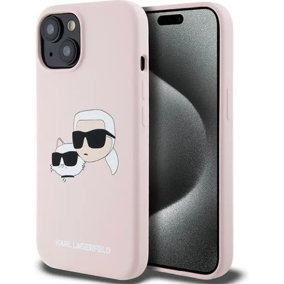 Karl Lagerfeld Silicone Karl&Choupette MagSafe case for iPhone 15 / 14 / 13 - pink - (KF002044-0)