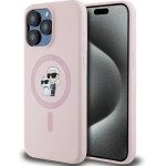 Karl Lagerfeld Silicone Karl&Choupette MagSafe case for iPhone 15 Pro - pink - (KF002039-0)