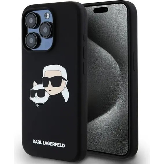 Karl Lagerfeld Silicone Karl&Choupette MagSafe case for iPhone 15 Pro Max - black - (KF002043-0)