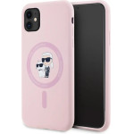 Karl Lagerfeld Silicone Karl&Choupette MagSafe iPhone 11 Case - Pink - (KF002571-0)