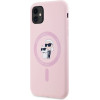 Karl Lagerfeld Silicone Karl&Choupette MagSafe iPhone 11 Case - Pink - (KF002571-0)