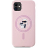 Karl Lagerfeld Silicone Karl&Choupette MagSafe iPhone 11 Case - Pink - (KF002571-0)