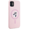 Karl Lagerfeld Silicone Karl&Choupette MagSafe iPhone 11 Case - Pink - (KF002571-0)