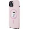 Karl Lagerfeld Silicone Karl&Choupette MagSafe iPhone 15 Plus Case - Pink - (KF002575-0)