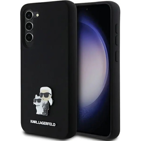 Karl Lagerfeld Silicone Karl&Choupette Metal Pin case for Samsung Galaxy S23+ - black - (KF001990-0)