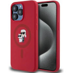 Karl Lagerfeld Silicone Karl&Choupette Ring MagSafe case for iPhone 15 Pro Max - red - (KF002038-0)
