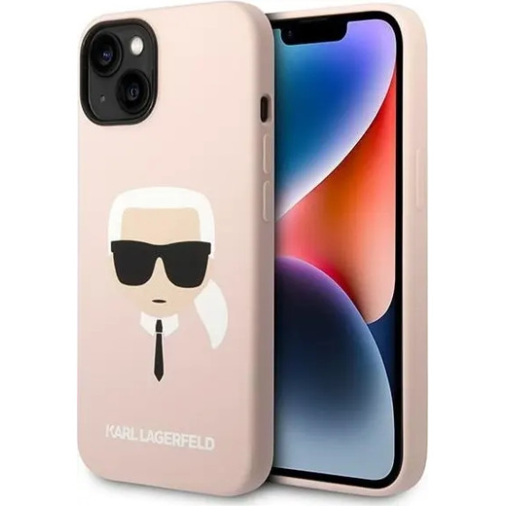 Karl Lagerfeld Silicone Karl`s Head Case for iPhone 14 / 15 / 13 6.1 - pink - (KF001173-0)