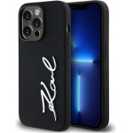 Karl Lagerfeld Silicone Metal Script Logo Case for iPhone 14 Pro Black - (KF002552-0)