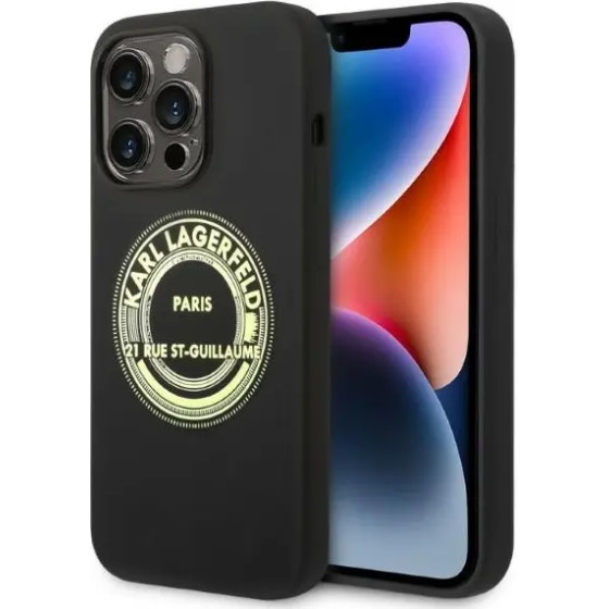 Karl Lagerfeld Silicone RSG case for iPhone 14 Pro - black - (KF001207-0)