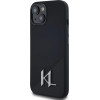 Karl Lagerfeld Silicone Shadow Metal Initial MagSafe Case for iPhone 15 Black - (KF002546-0)