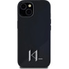 Karl Lagerfeld Silicone Shadow Metal Initial MagSafe Case for iPhone 15 Black - (KF002546-0)