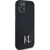 Karl Lagerfeld Silicone Shadow Metal Initial MagSafe Case for iPhone 15 Black - (KF002546-0)