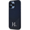 Karl Lagerfeld Silicone Shadow Metal Initial MagSafe Case for iPhone 15 Pro Black - (KF002547-0)