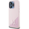 Karl Lagerfeld Silicone Shadow Metal Initial MagSafe Case for iPhone 15 Pro Pink - (KF002550-0)