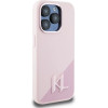 Karl Lagerfeld Silicone Shadow Metal Initial MagSafe Case for iPhone 15 Pro Pink - (KF002550-0)