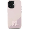 Karl Lagerfeld Silicone Shadow Metal Initial MagSafe iPhone 16 Case - Pink - (KF002385-0)