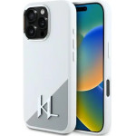 Karl Lagerfeld Silicone Shadow Metal Initial MagSafe iPhone 16 Pro Case - White - (KF002277-0)
