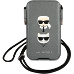 Karl Lagerfeld Torebka KLHCP12LOPHKCG 6,7'' szary/grey hardcase Saffiano Ikonik Karl&Choupette Head - (KF000940-0)
