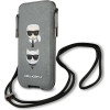 Karl Lagerfeld Torebka KLHCP12LOPHKCG 6,7'' szary/grey hardcase Saffiano Ikonik Karl&Choupette Head - (KF000940-0)