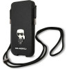 Karl Lagerfeld Torebka KLHCP12LOPHKMK 6,7'' czarny/black hardcase Saffiano Ikonik Karl's - (KF000726-0)