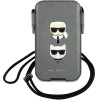 Karl Lagerfeld Torebka KLHCP12MOPHKCG 6,1'' szary/grey hardcase Saffiano Ikonik Karl&Choupette Head - (KF000936-0)