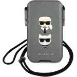 Karl Lagerfeld Torebka KLHCP12MOPHKCG 6,1'' szary/grey hardcase Saffiano Ikonik Karl&Choupette Head - (KF000936-0)