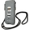 Karl Lagerfeld Torebka KLHCP12MOPHKCG 6,1'' szary/grey hardcase Saffiano Ikonik Karl&Choupette Head - (KF000936-0)