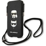 Karl Lagerfeld Torebka KLHCP12MOPHKCK 6,1'' czarny/black hardcase Saffiano Ikonik Karl&Choupette Head - (KF000723-0)