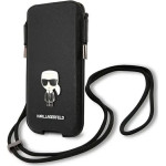 Karl Lagerfeld Torebka KLHCP12MOPHKMK 6,1'' czarny/black hardcase Saffiano Ikonik Karl's - (KF000725-0)