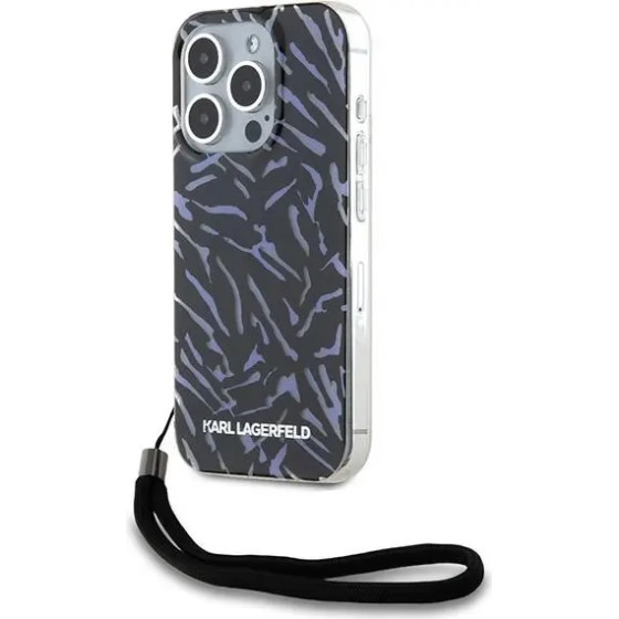 Karl Lagerfeld Zebra With Cord iPhone 15 Pro Max Case - Purple - (KF002205-0)