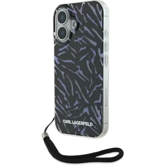 Karl Lagerfeld Zebra With Cord iPhone 16 Plus Case - Purple - (KF002364-0)