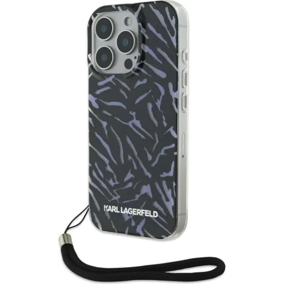 Karl Lagerfeld Zebra With Cord iPhone 16 Pro Case - Purple - (KF002392-0)