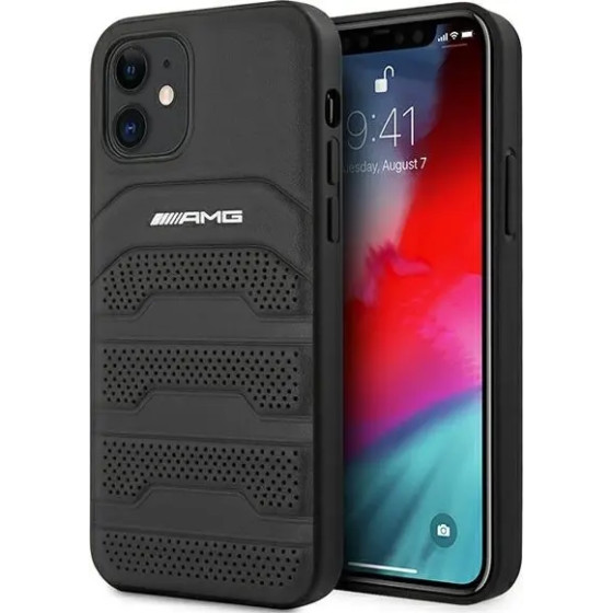 Mercedes AMG AMHCP12SGSEBK iPhone 12 mini 5,4'' czarny/black hardcase Leather Debossed Lines - (AMG00001-0)