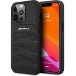 Mercedes AMG AMHCP14XGSEBK iPhone 14 Pro Max 6,7 black / black hardcase Leather Debossed Lines - (AMG00039-0)