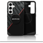 Mercedes AMG Double Layer Rhombs MagSafe Case for Samsung Galaxy S25 - Black/Red - (AMG00095-0)