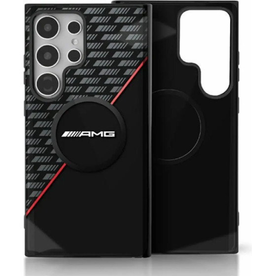 Mercedes AMG Double Layer Rhombs MagSafe Case for Samsung Galaxy S25 Ultra - Black/Red - (AMG00097-0)