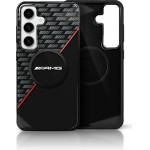 Mercedes AMG Double Layer Rhombs MagSafe Case for Samsung Galaxy S25+ - Black/Red - (AMG00096-0)