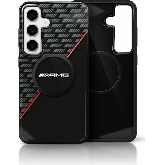 Mercedes AMG Double Layer Rhombs MagSafe Case for Samsung Galaxy S25+ - Black/Red - (AMG00096-0)