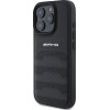 Mercedes AMG Leather Debossed Lines Black Logo iPhone 16 Pro Max Case - Black - (AMG00087-0)