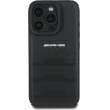 Mercedes AMG Leather Debossed Lines Black Logo iPhone 16 Pro Max Case - Black - (AMG00087-0)