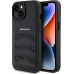 Mercedes AMG Leather Debossed Lines case for iPhone 15 Plus - black - (AMG00068-0)