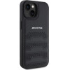 Mercedes AMG Leather Debossed Lines case for iPhone 15 Plus - black - (AMG00068-0)
